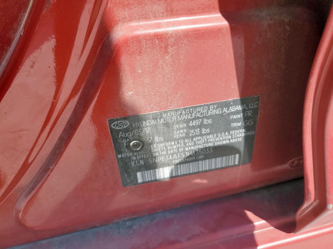 2018 Hyundai Sonata Sport VIN: 5NPE34AF5JH635033 Lot: 84258735