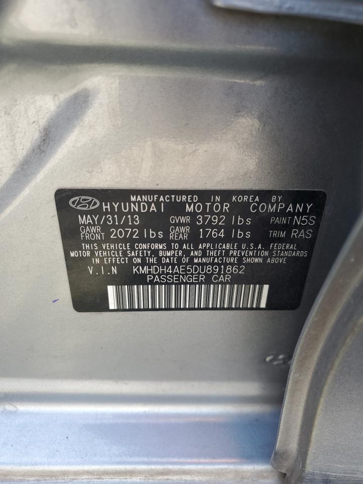 2013 Hyundai Elantra Gls VIN: KMHDH4AE5DU891862 Lot: 81151215