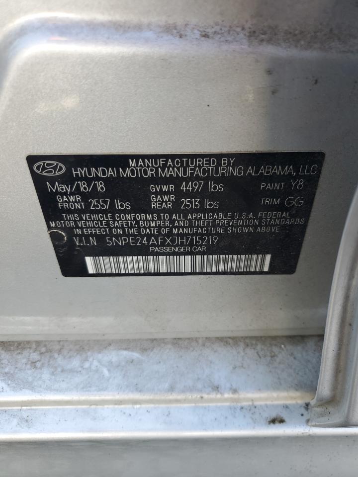 2018 Hyundai Sonata Se VIN: 5NPE24AFXJH715219 Lot: 81018155