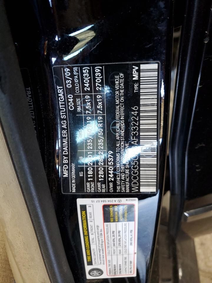 2010 Mercedes-Benz Glk 350 VIN: WDCGG5GB3AF332246 Lot: 84385575