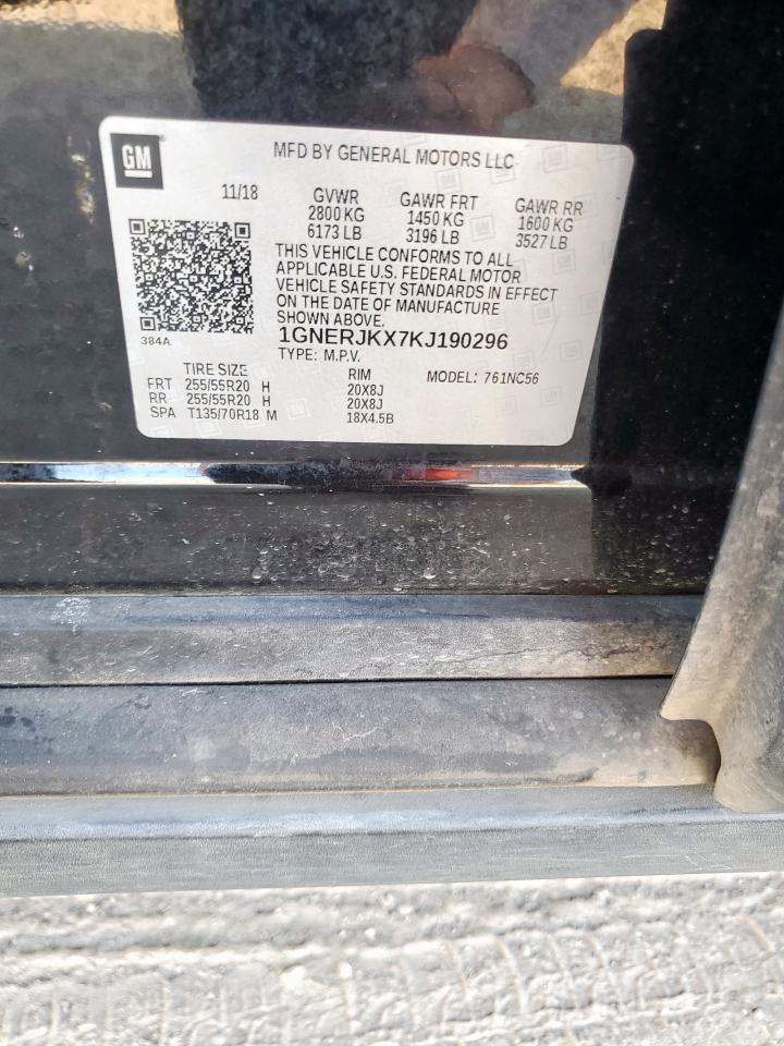 2019 Chevrolet Traverse Rs VIN: 1GNERJKX7KJ190296 Lot: 81004355