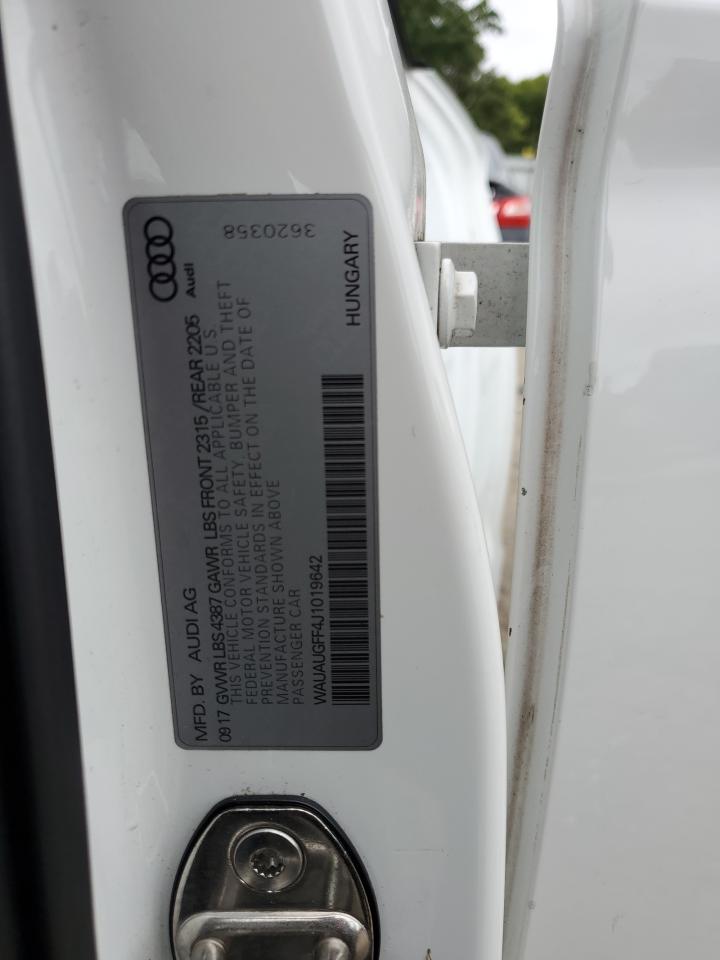 2018 Audi A3 Premium VIN: WAUAUGFF4J1019642 Lot: 80831855