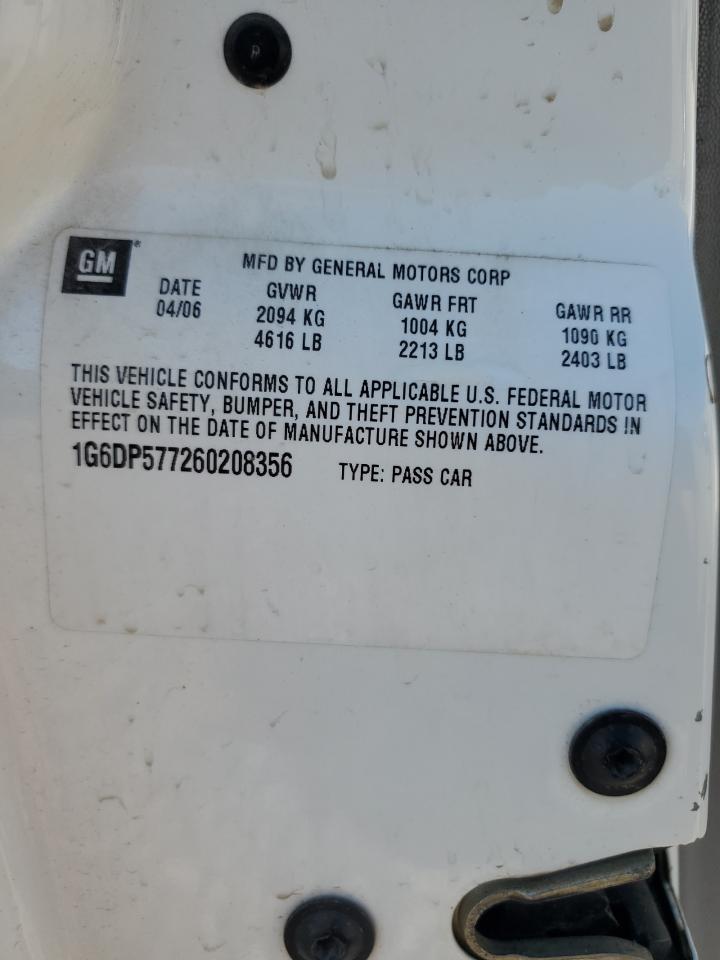 2006 Cadillac Cts Hi Feature V6 VIN: 1G6DP577260208356 Lot: 80810535