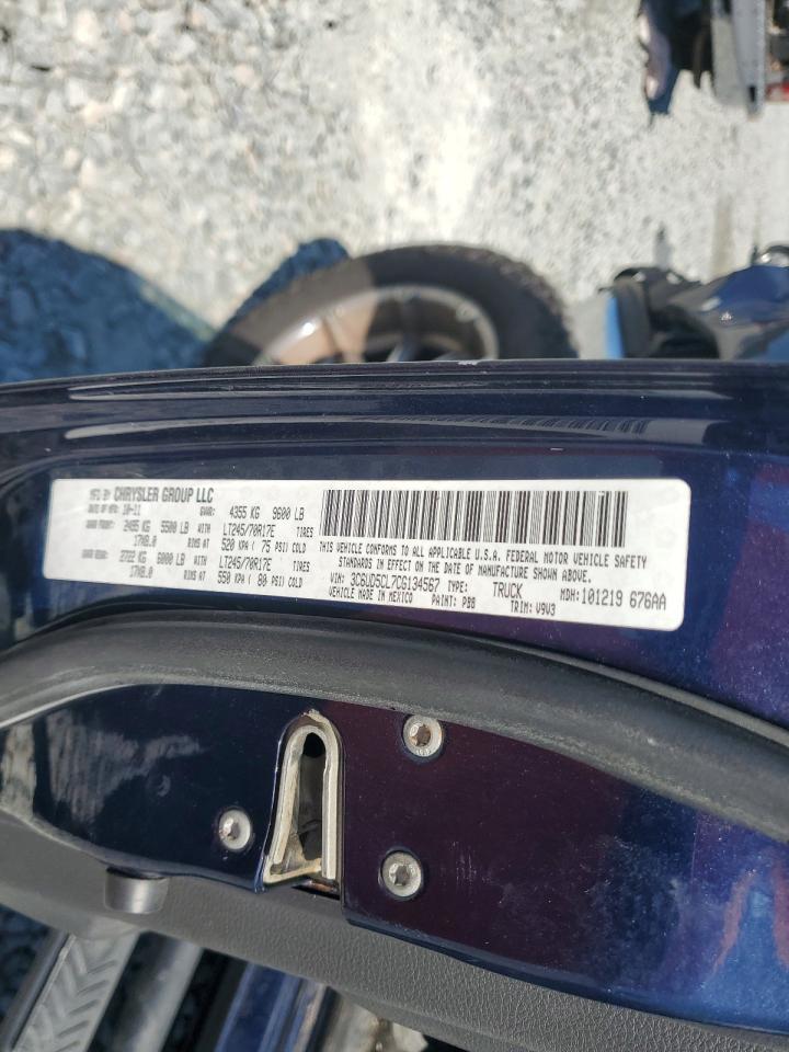 2012 Dodge Ram 2500 St VIN: 3C6UD5CL7CG134567 Lot: 80336435