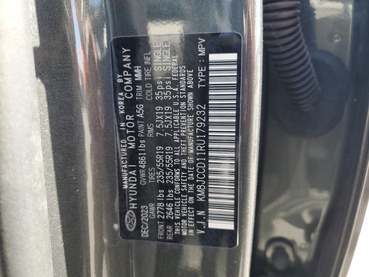 2024 Hyundai Tucson Sel Convenience VIN: KM8JCCD11RU179232 Lot: 81826105