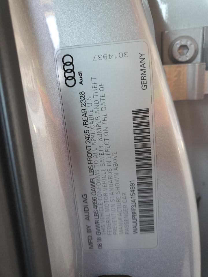 2018 Audi A3 E-Tron Premium VIN: WAUUPBFF3JA154991 Lot: 81434265