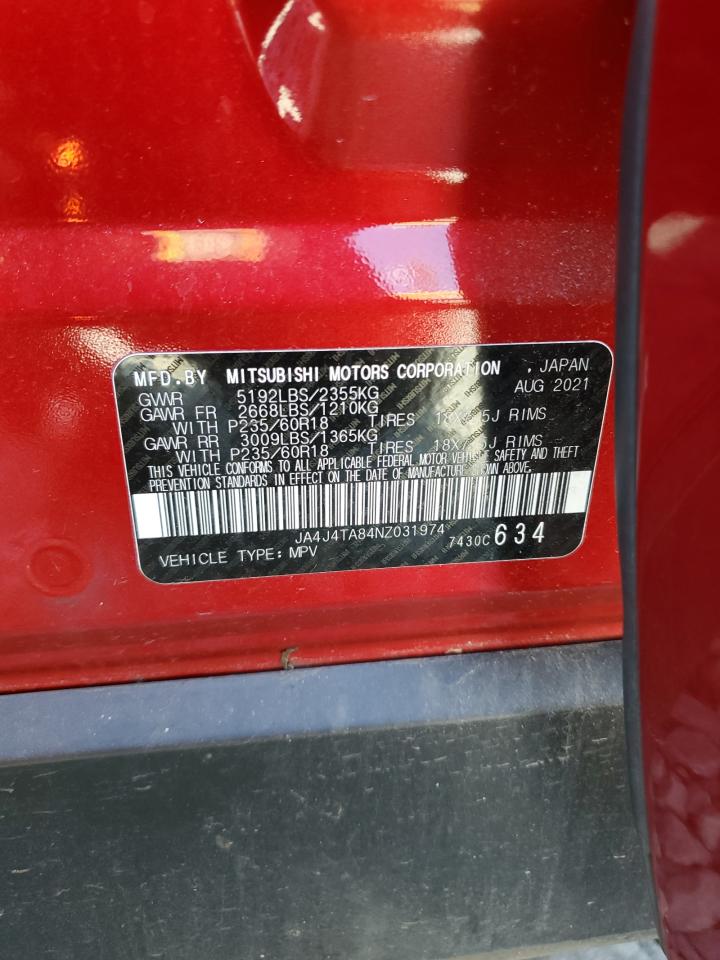 2022 Mitsubishi Outlander Es VIN: JA4J4TA84NZ031974 Lot: 71289435