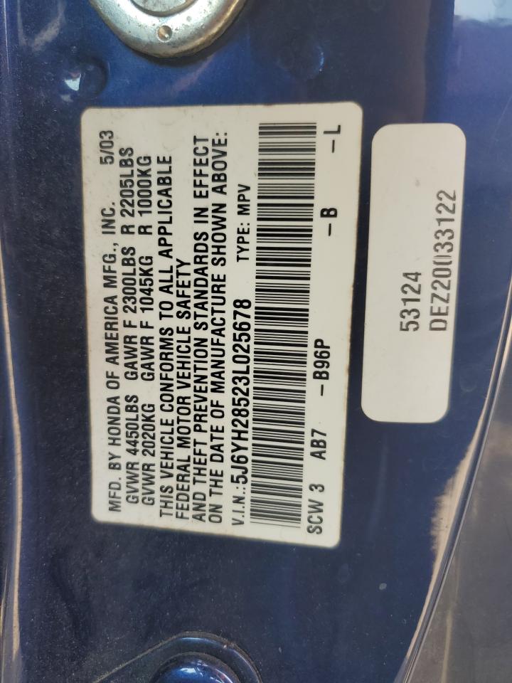 2003 Honda Element Ex VIN: 5J6YH28523L025678 Lot: 81050895