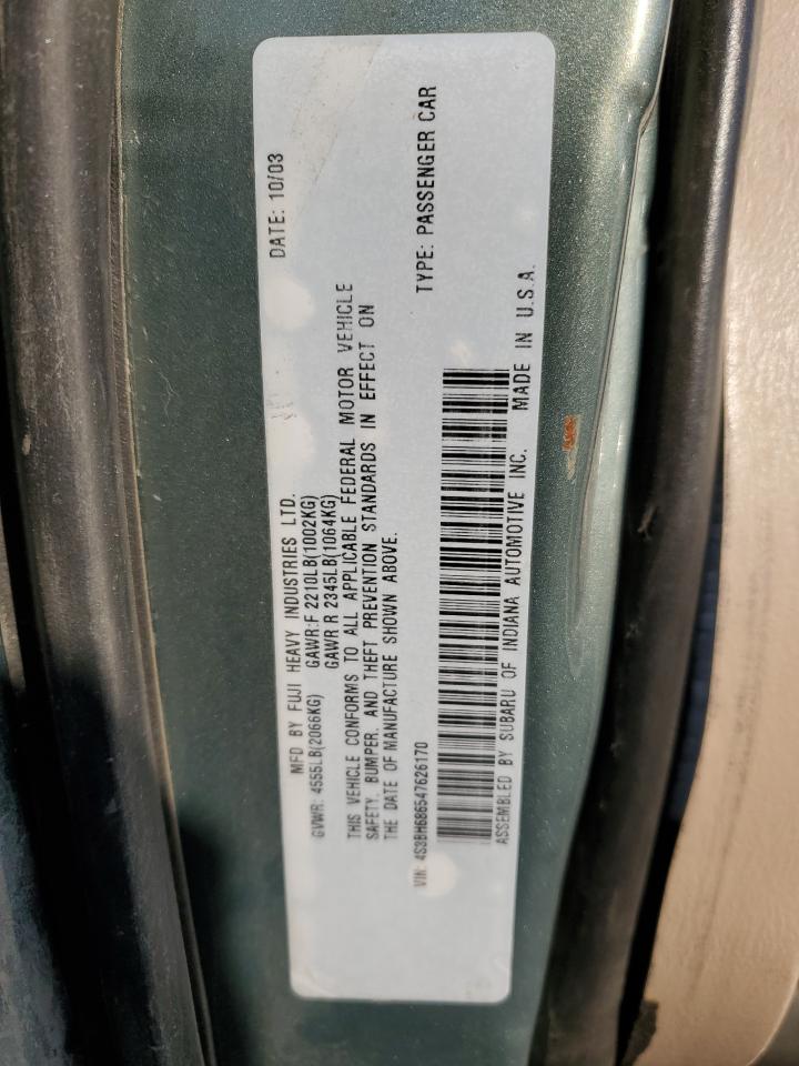 2004 Subaru Legacy Outback Limited VIN: 4S3BH686547626170 Lot: 81724745