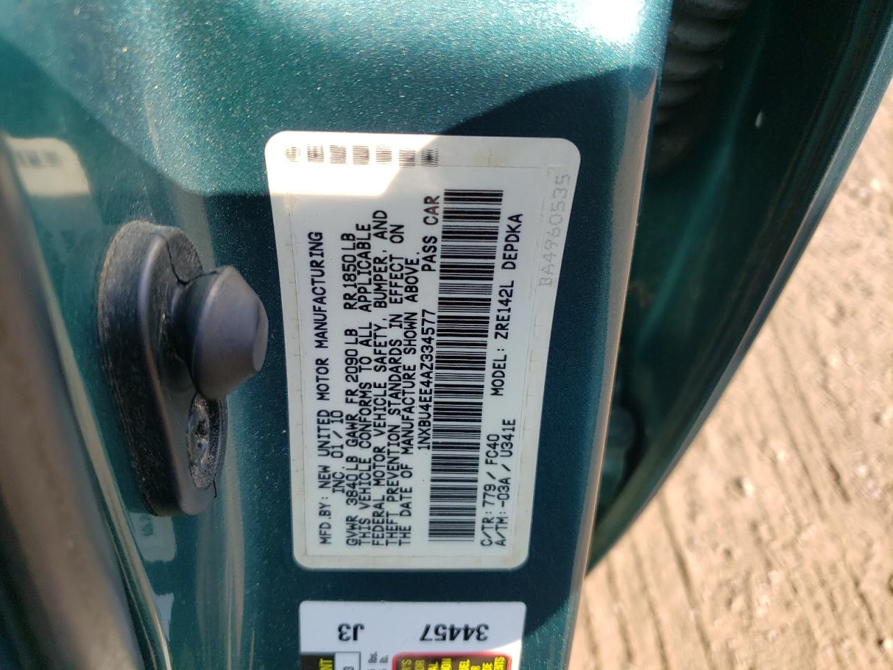 2010 Toyota Corolla Base VIN: 1NXBU4EE4AZ334577 Lot: 80517685