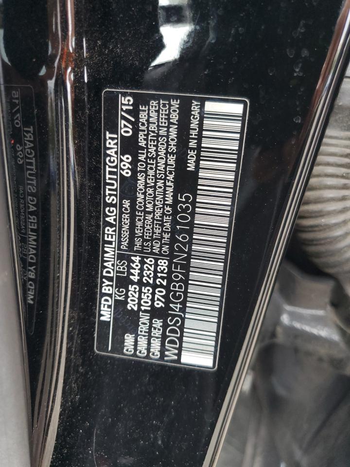 2015 Mercedes-Benz Cla 250 4Matic VIN: WDDSJ4GB9FN261035 Lot: 81762235