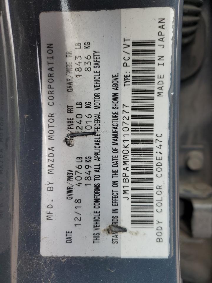 2019 Mazda 3 Preferred VIN: JM1BPAMM0K1107277 Lot: 71531885