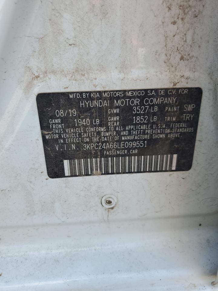 2020 Hyundai Accent Se VIN: 3KPC24A66LE099551 Lot: 84442875