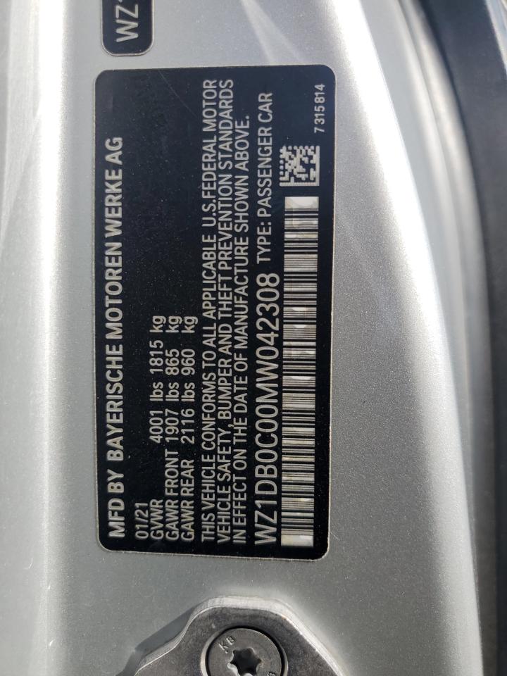 2021 Toyota Supra Base VIN: WZ1DB0C00MW042308 Lot: 84071395