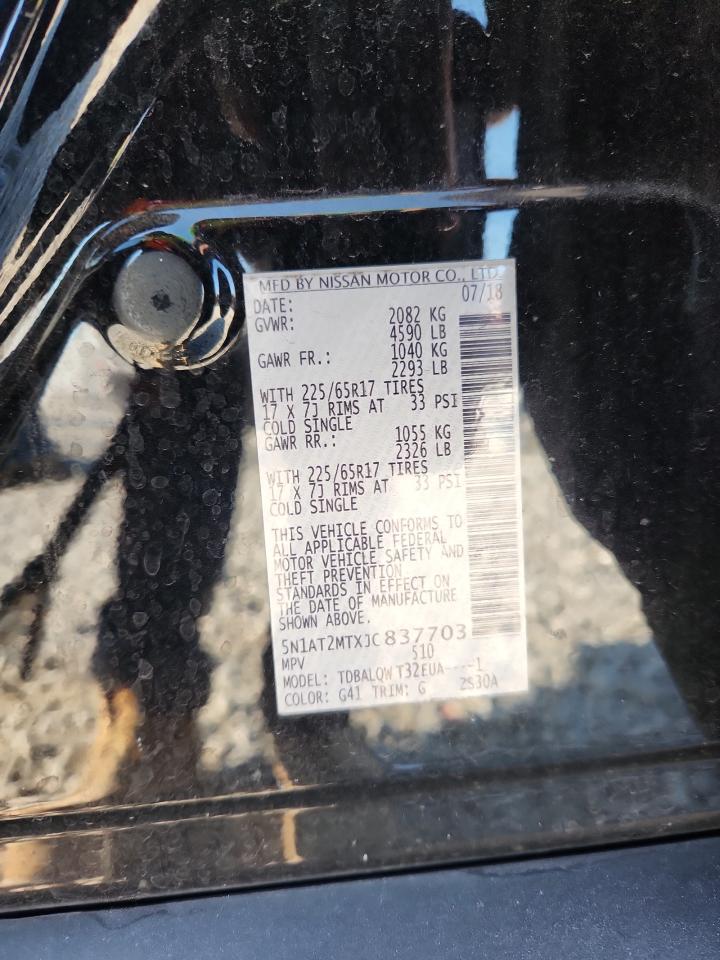 2018 Nissan Rogue S VIN: 5N1AT2MTXJC837703 Lot: 80162145