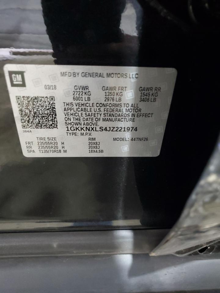 2018 GMC Acadia Denali VIN: 1GKKNXLS4JZ221974 Lot: 81037585