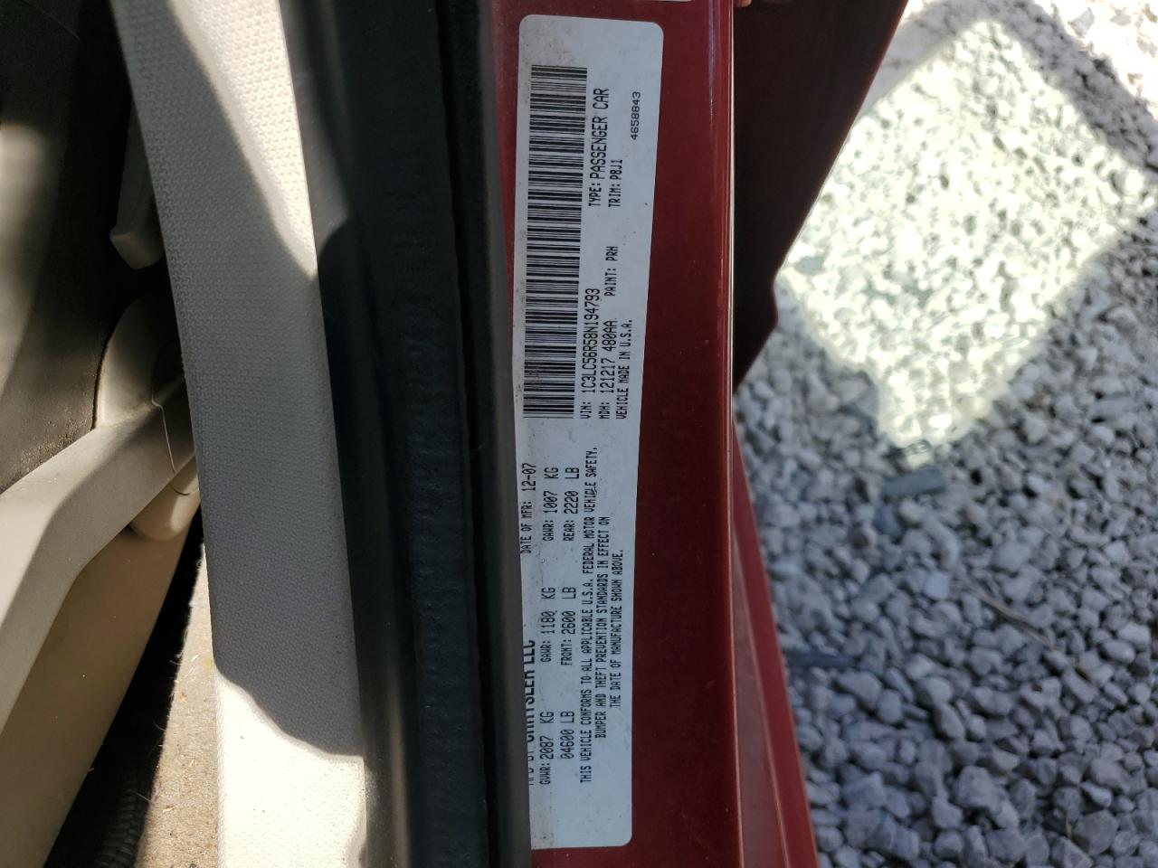 2008 Chrysler Sebring Touring VIN: 1C3LC56R58N194793 Lot: 72068325