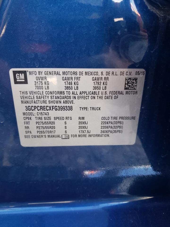 2015 Chevrolet Silverado C1500 Lt VIN: 3GCPCRECXFG399338 Lot: 82104085