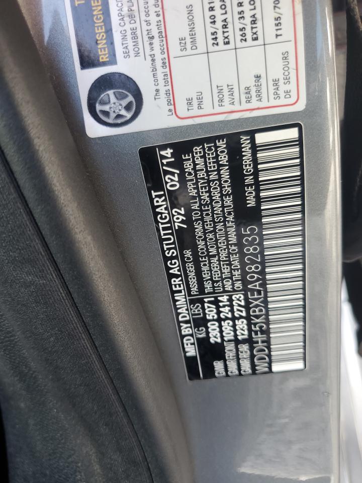 2014 Mercedes-Benz E 350 VIN: WDDHF5KBXEA982835 Lot: 84378475