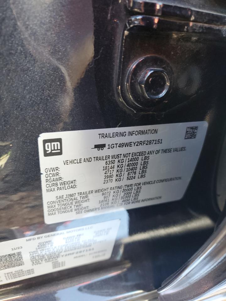 2024 GMC Sierra K3500 Denali VIN: 1GT49WEY2RF287151 Lot: 71703735