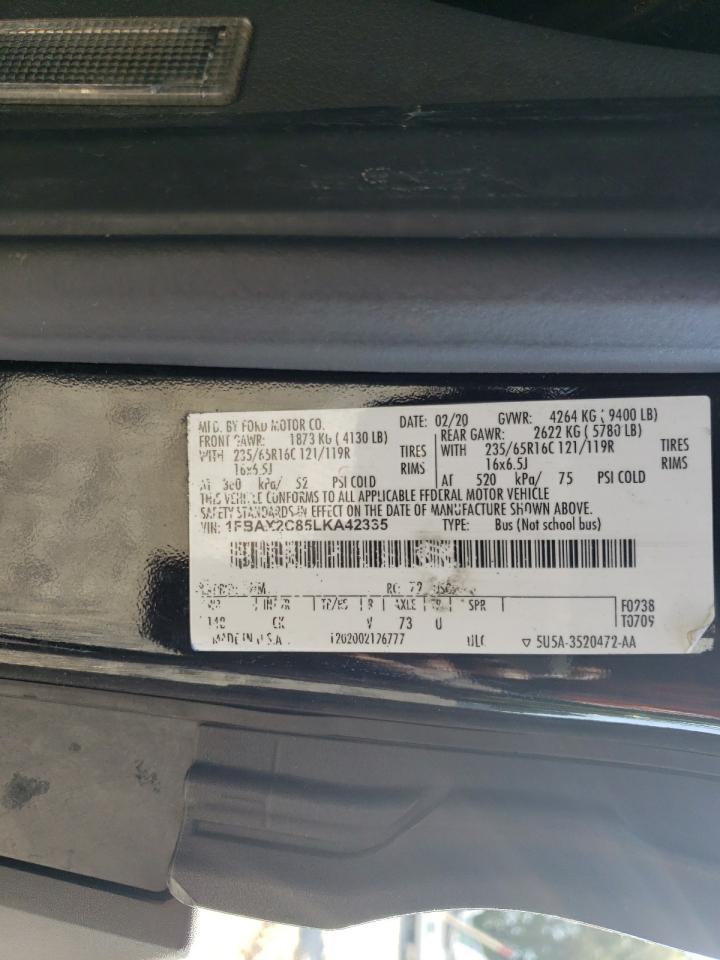 2020 Ford Transit T-350 VIN: 1FBAX2C85LKA42335 Lot: 70394595