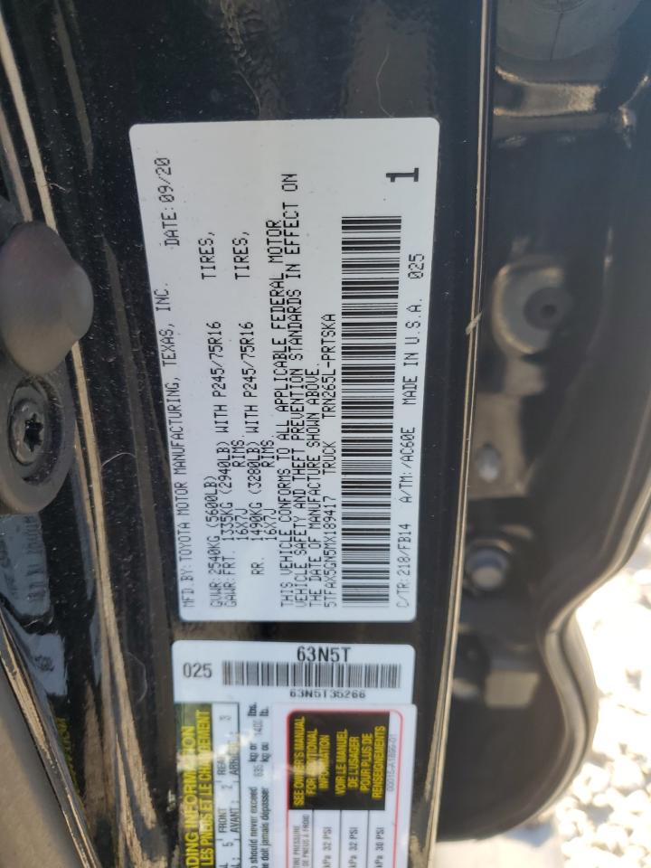 2021 Toyota Tacoma Double Cab VIN: 5TFAX5GN5MX189417 Lot: 71288095