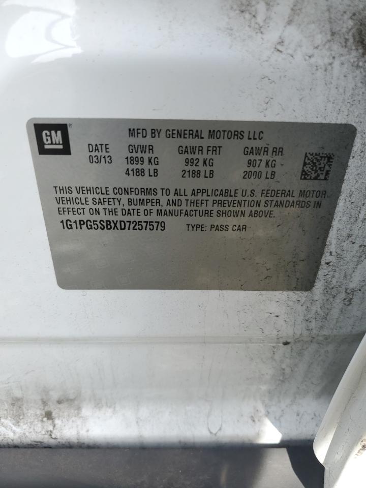 2013 Chevrolet Cruze Ltz VIN: 1G1PG5SBXD7257579 Lot: 81966395