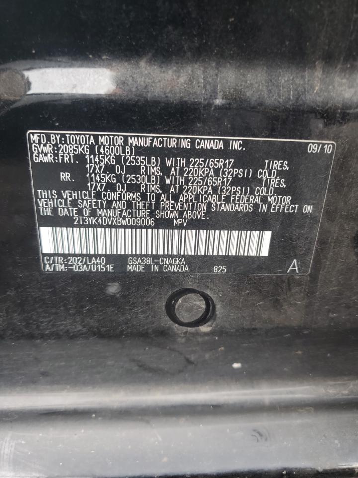 2011 Toyota Rav4 Limited VIN: 2T3YK4DVXBW009006 Lot: 81866525