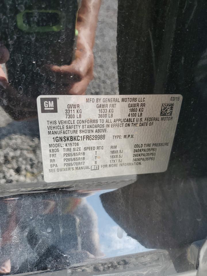 2015 Chevrolet Tahoe K1500 Lt VIN: 1GNSKBKC1FR628988 Lot: 72006915