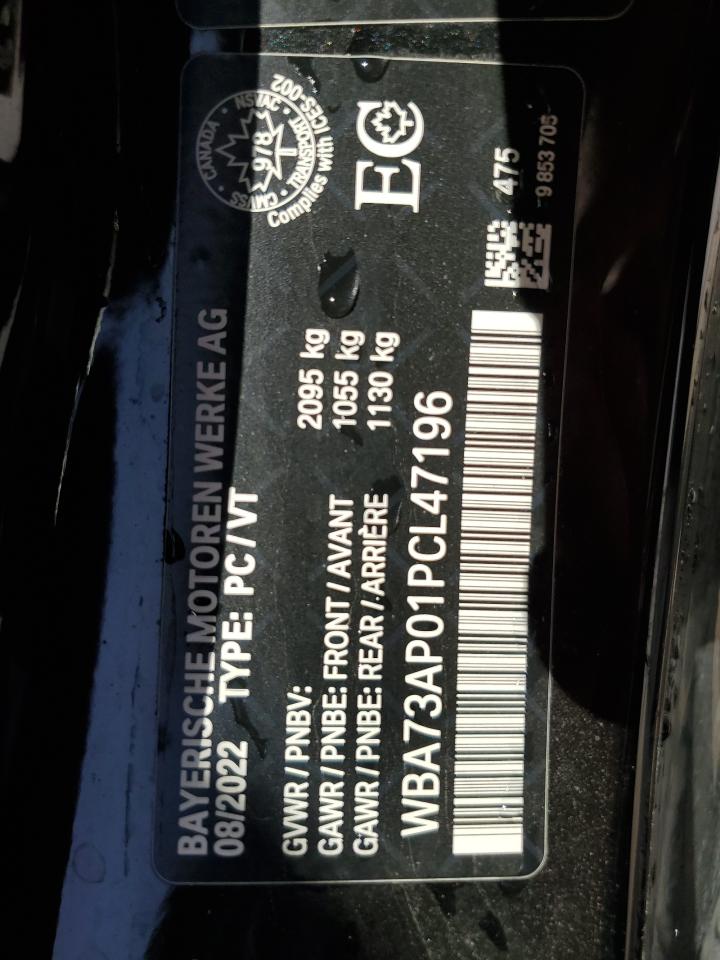 2023 BMW 430Xi VIN: WBA73AP01PCL47196 Lot: 81608705