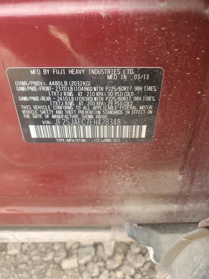 2014 Subaru Forester 2.5I Premium VIN: JF2SJAEC7EH428348 Lot: 70323455