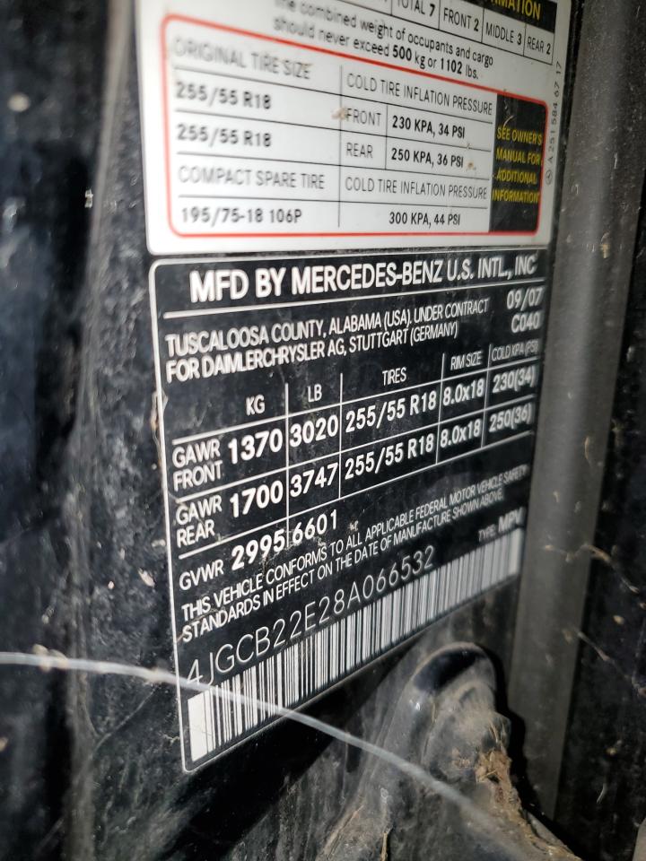 2008 Mercedes-Benz R 320 Cdi VIN: 4JGCB22E28A066532 Lot: 81855625