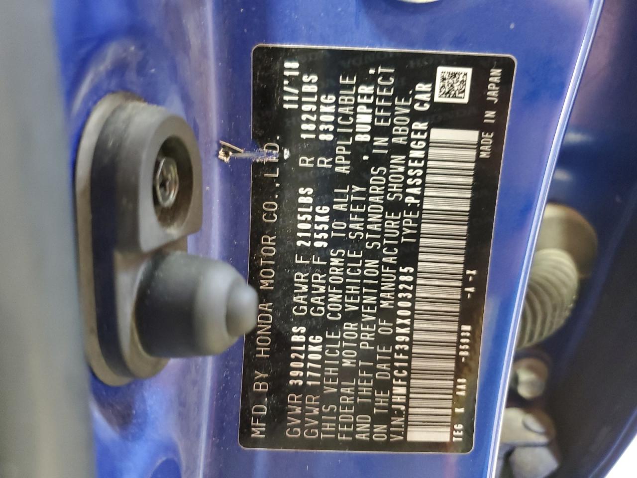 2019 Honda Civic Ex VIN: JHMFC1F39KX003285 Lot: 71831885