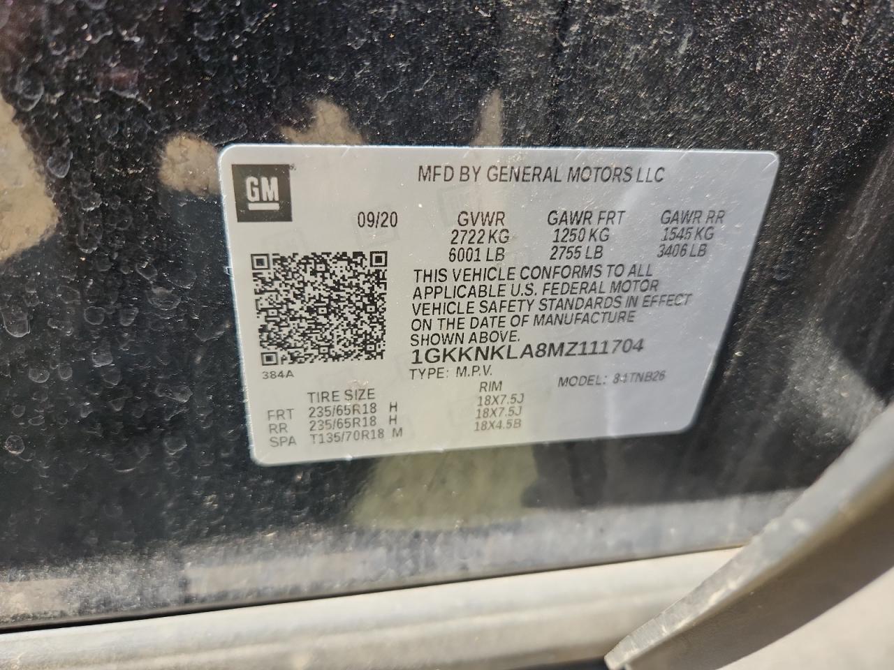 2021 GMC Acadia Sle VIN: 1GKKNKLA8MZ111704 Lot: 80722095