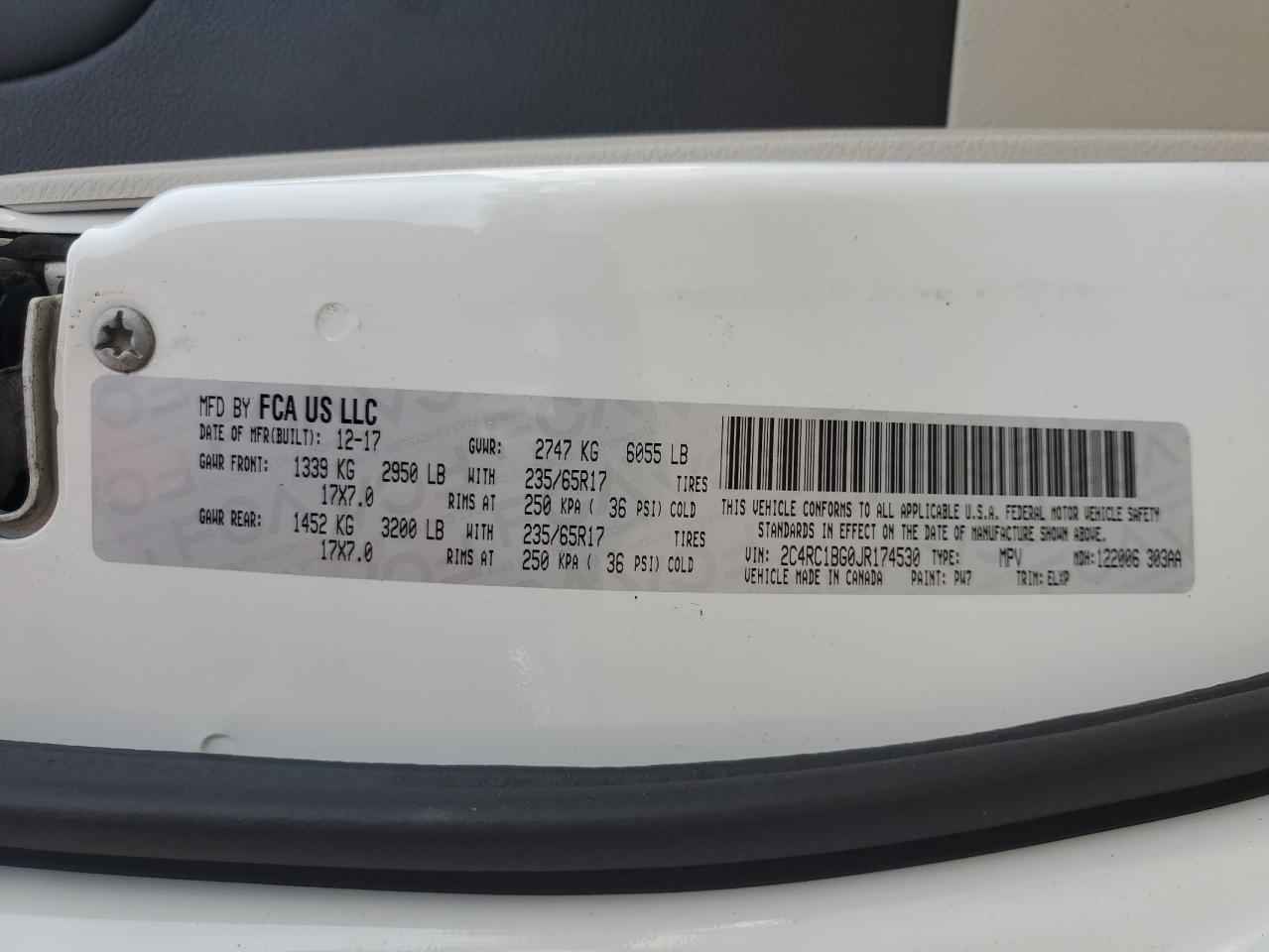 2018 Chrysler Pacifica Touring L VIN: 2C4RC1BG0JR174530 Lot: 84478875