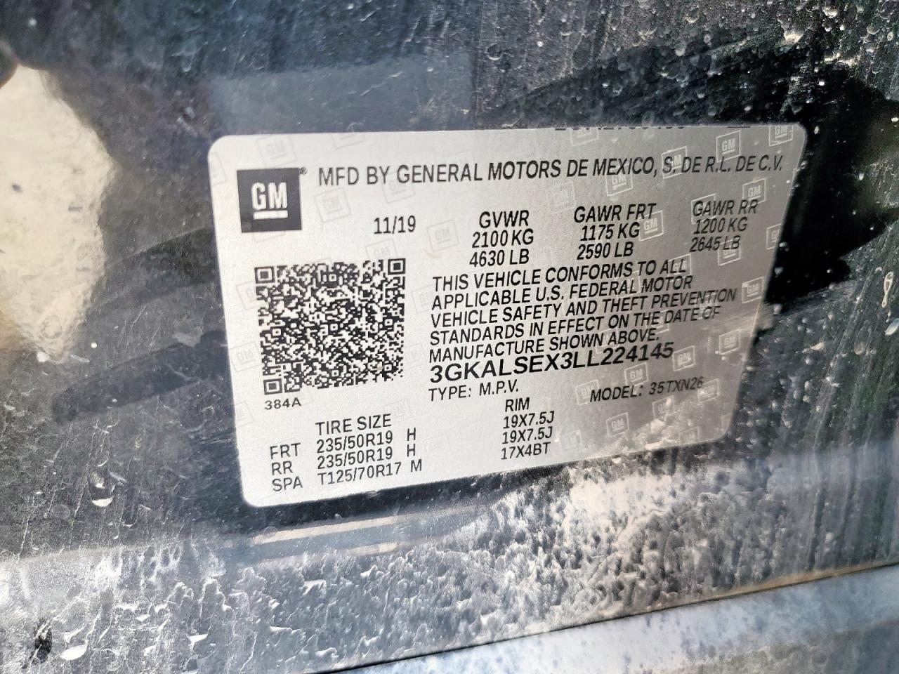 2020 GMC Terrain Denali VIN: 3GKALSEX3LL224145 Lot: 84769365