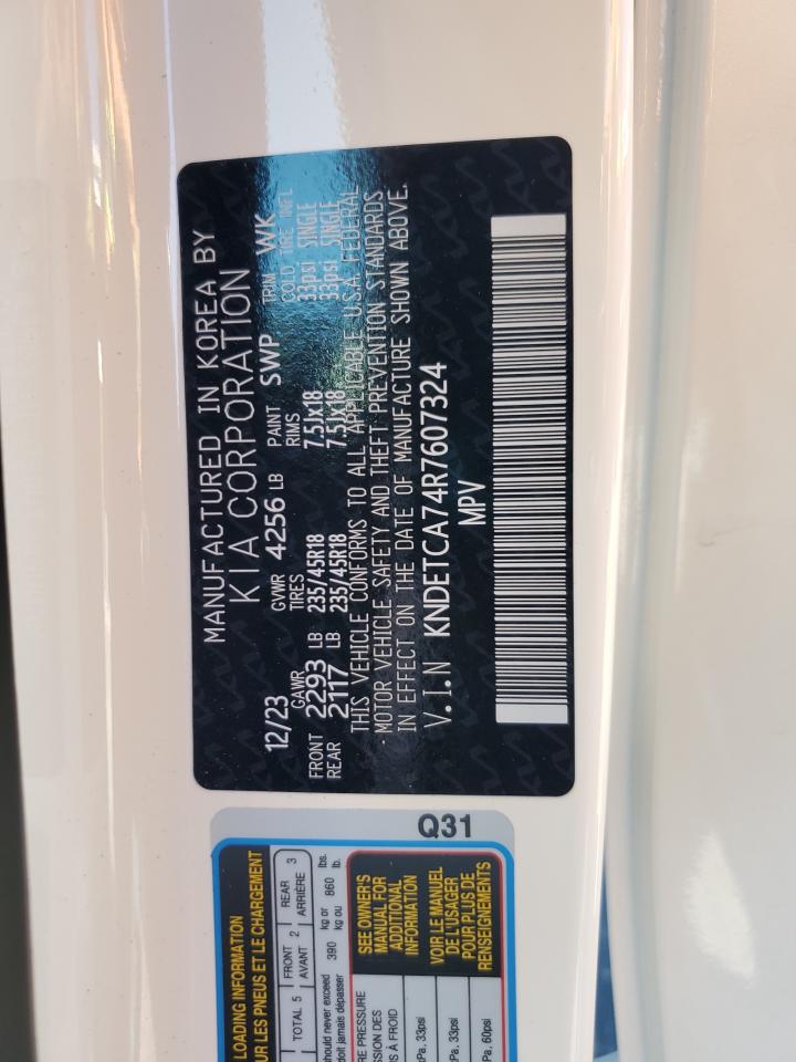 2024 Kia Seltos Sx VIN: KNDETCA74R7607324 Lot: 84633735