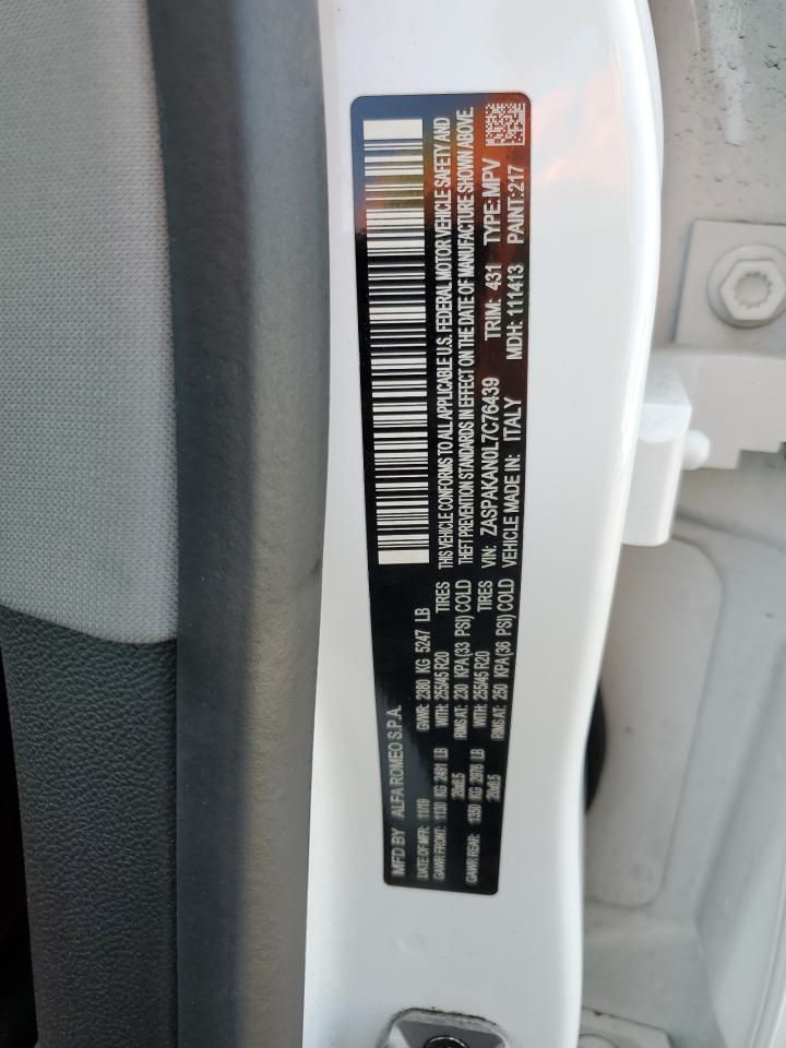 2020 Alfa Romeo Stelvio VIN: ZASPAKAN0L7C76439 Lot: 71488015