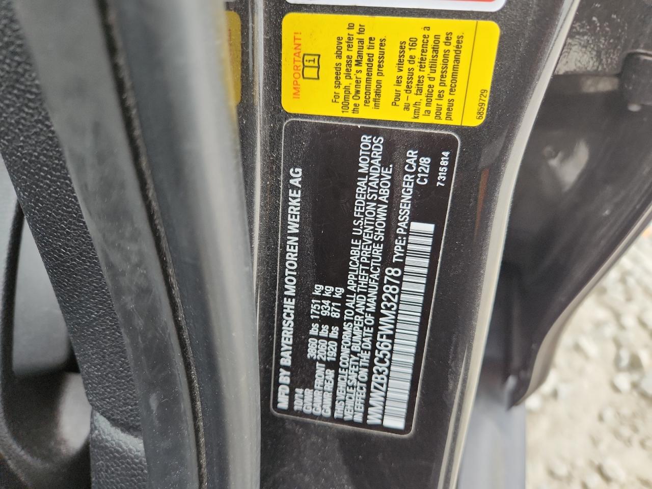 2015 Mini Cooper Countryman VIN: WMWZB3C56FWM32878 Lot: 84250775