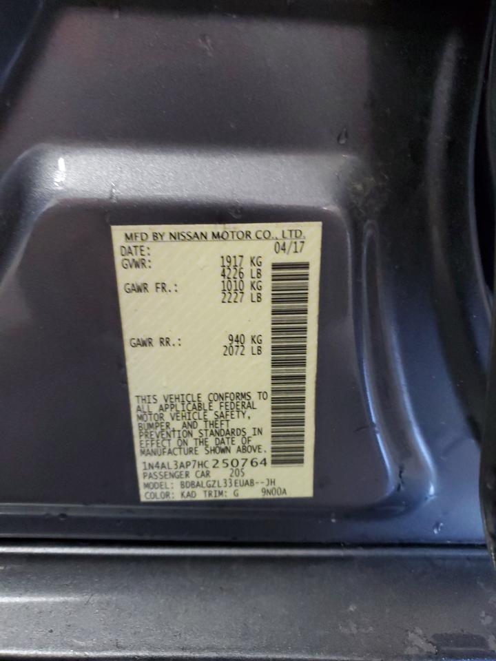 2017 Nissan Altima 2.5 VIN: 1N4AL3AP7HC250764 Lot: 71856965