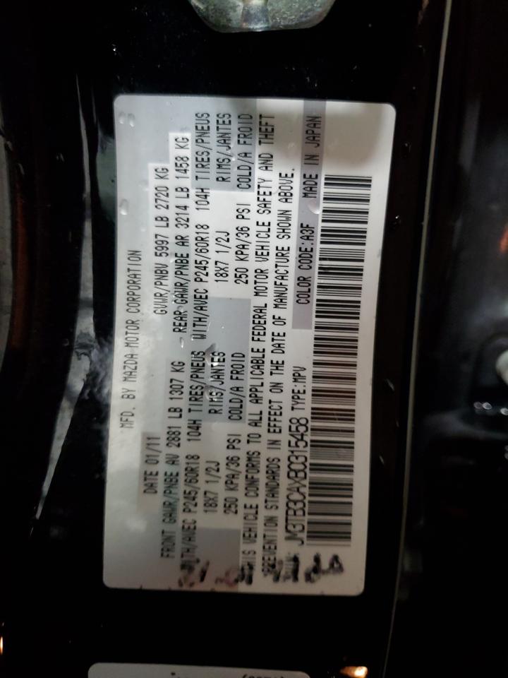 2011 Mazda Cx-9 VIN: JM3TB3CAXB0315458 Lot: 80727665