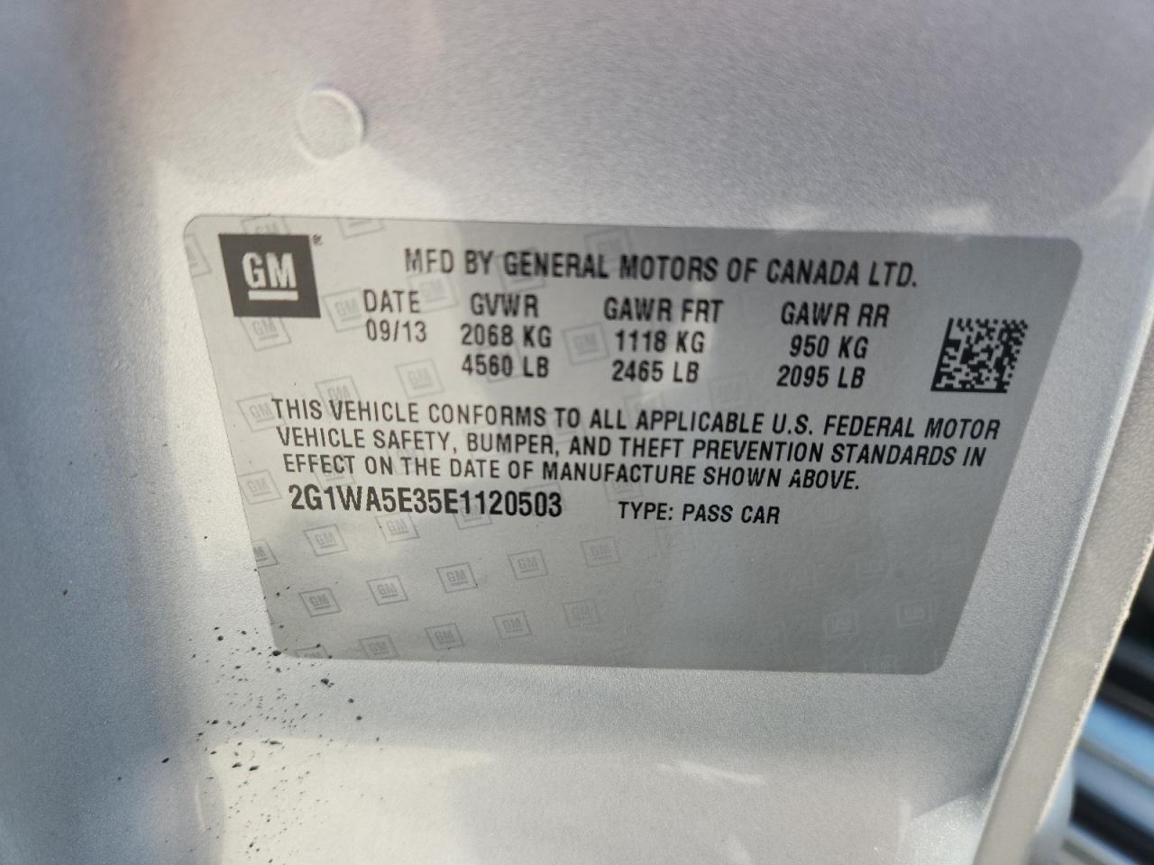 2014 Chevrolet Impala Limited Ls VIN: 2G1WA5E35E1120503 Lot: 80516035