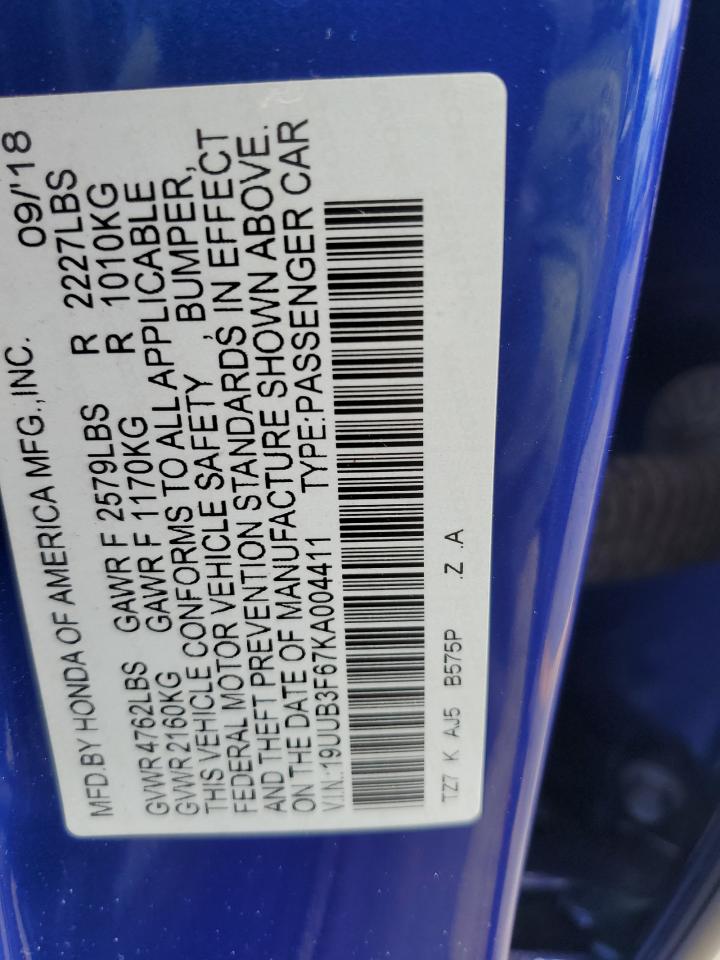 2019 Acura Tlx Technology VIN: 19UUB3F67KA004411 Lot: 81642325