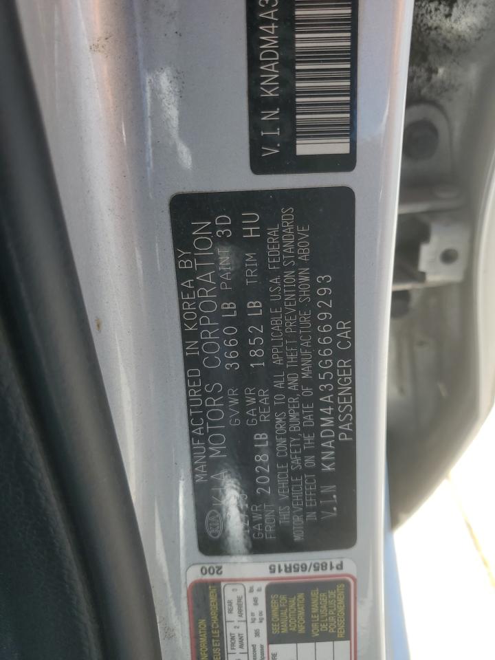 2016 Kia Rio Lx VIN: KNADM4A35G6669293 Lot: 83873835