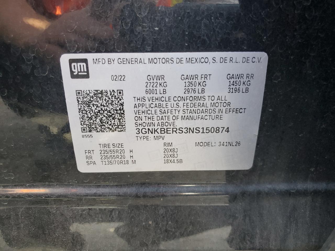 2022 Chevrolet Blazer Rs VIN: 3GNKBERS3NS150874 Lot: 81653385