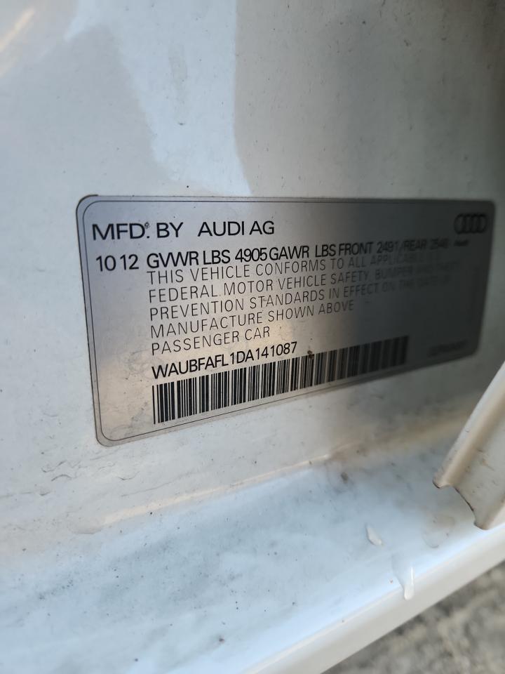 2013 Audi A4 Premium VIN: WAUBFAFL1DA141087 Lot: 84643365