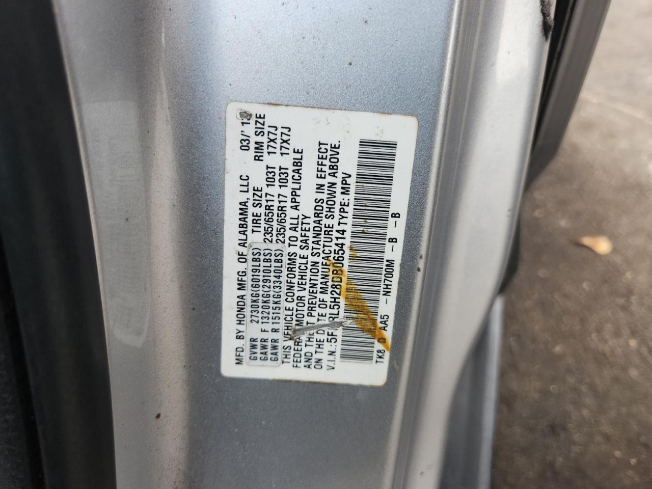 2013 Honda Odyssey Lx VIN: 5FNRL5H28DB065414 Lot: 71260435
