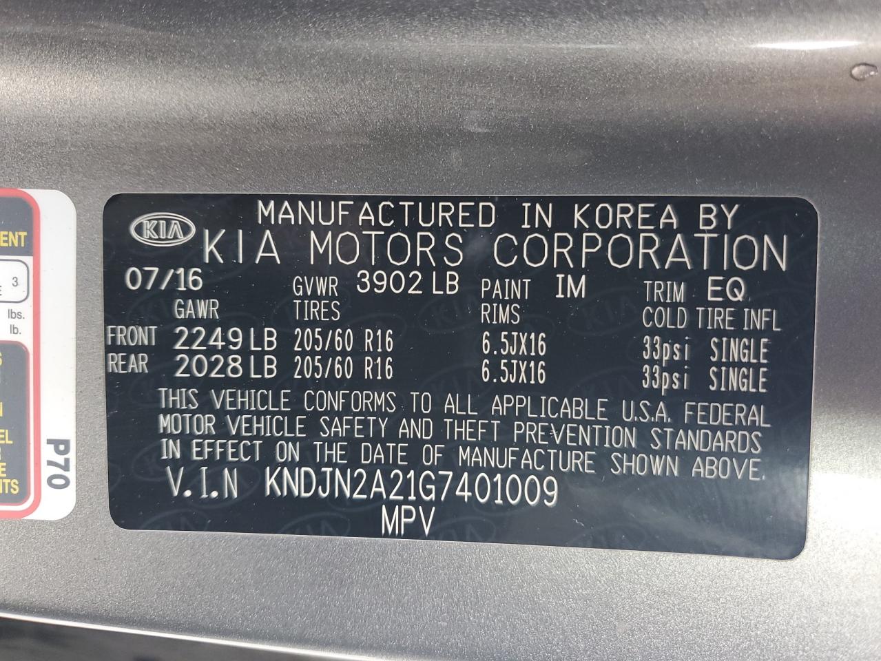 2016 Kia Soul VIN: KNDJN2A21G7401009 Lot: 82143085