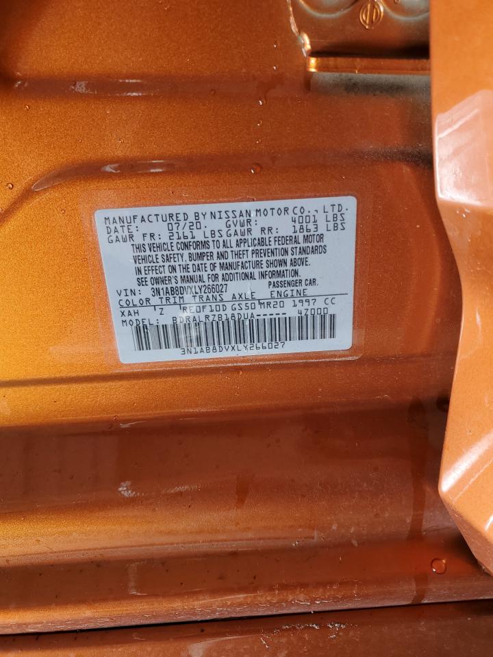 2020 Nissan Sentra Sr VIN: 3N1AB8DVXLY266027 Lot: 84378435