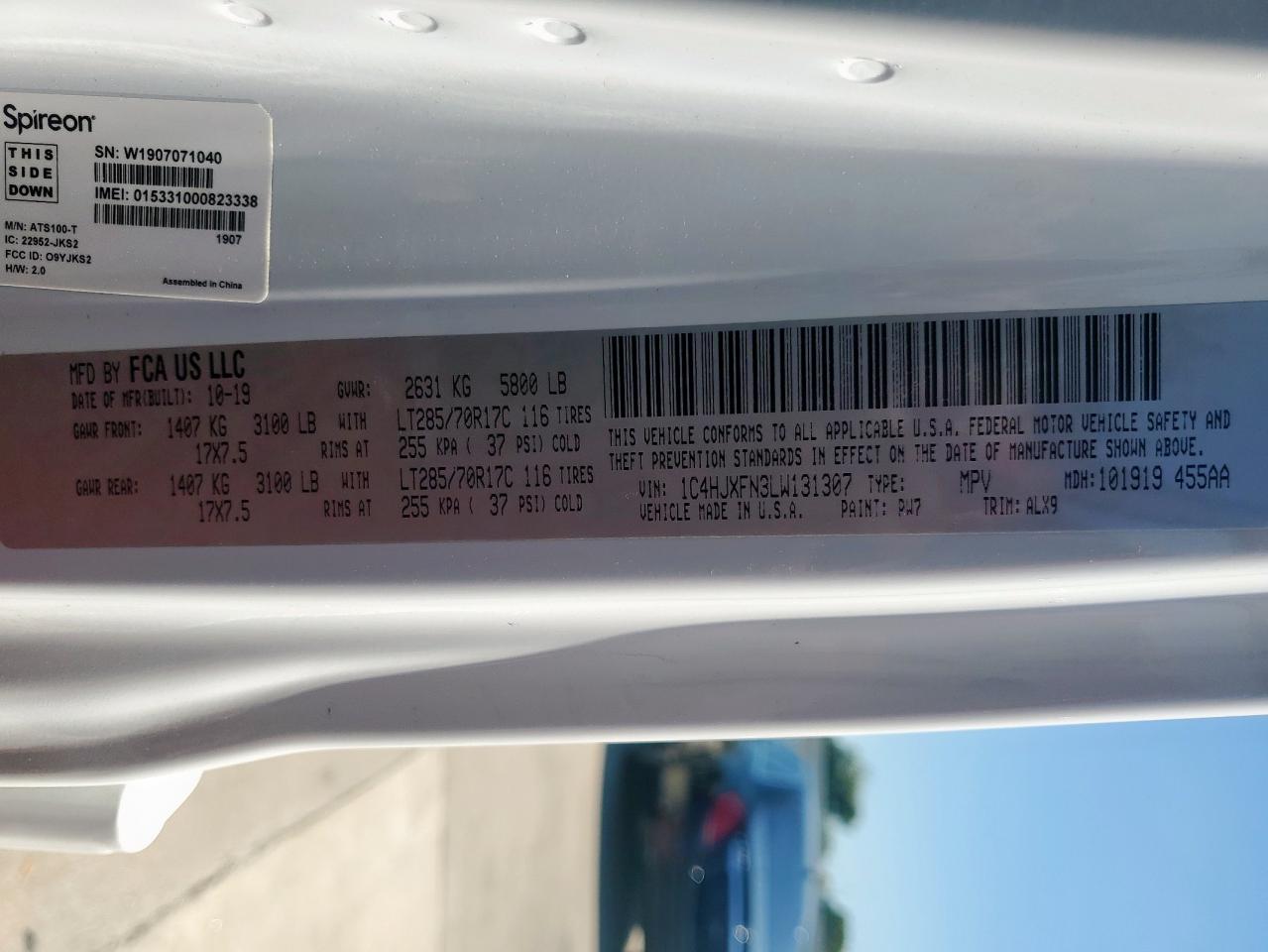 2020 Jeep Wrangler Unlimited Rubicon VIN: 1C4HJXFN3LW131307 Lot: 70851505